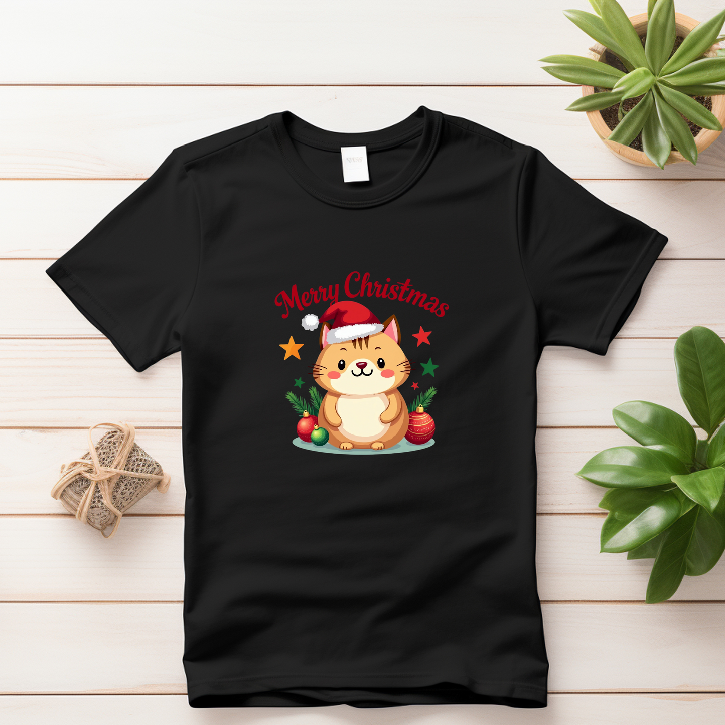 Cute Cat Christmas T-Shirt Design #TS-0004