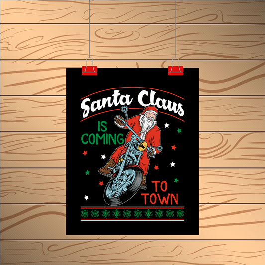 Cool Santa Claus Christmas T-Shirt Design PNG #TS-0001