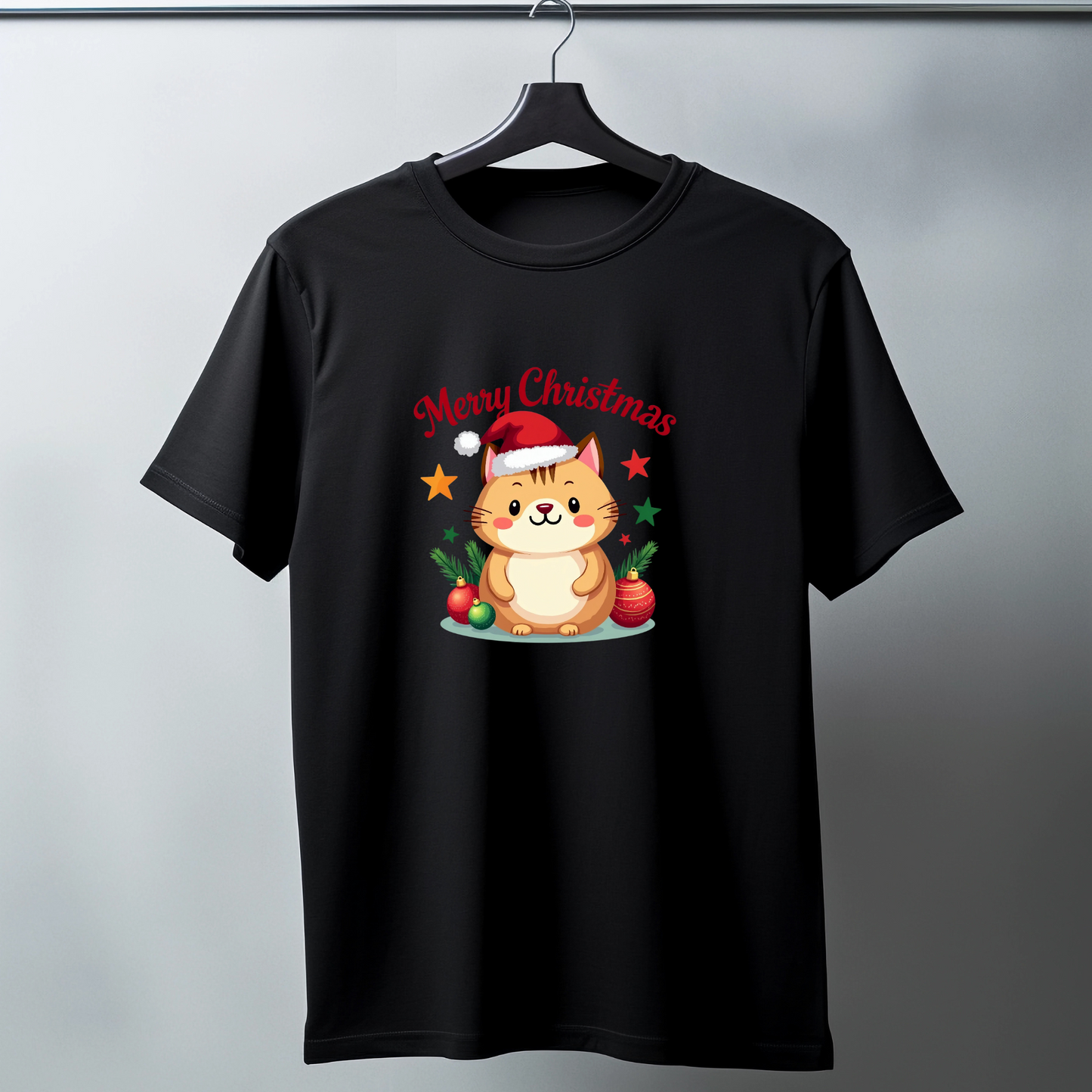 Cute Cat Christmas T-Shirt Design #TS-0004