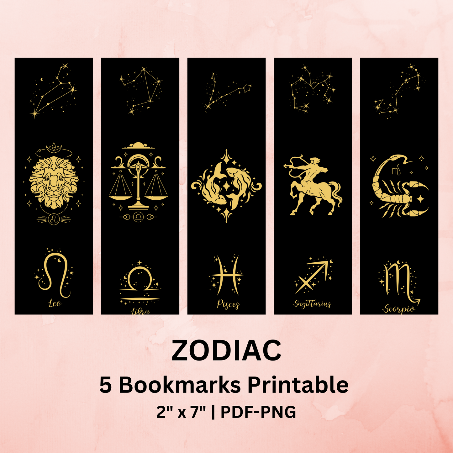 Zodiac Bookmarks Printable #BM 005