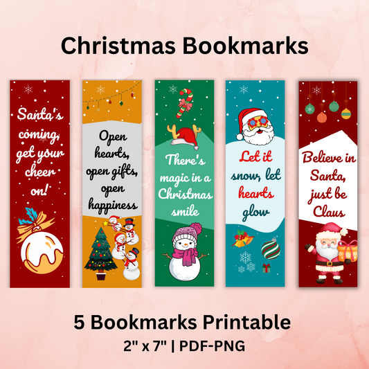 Christmas Bookmarks Printable BM #006