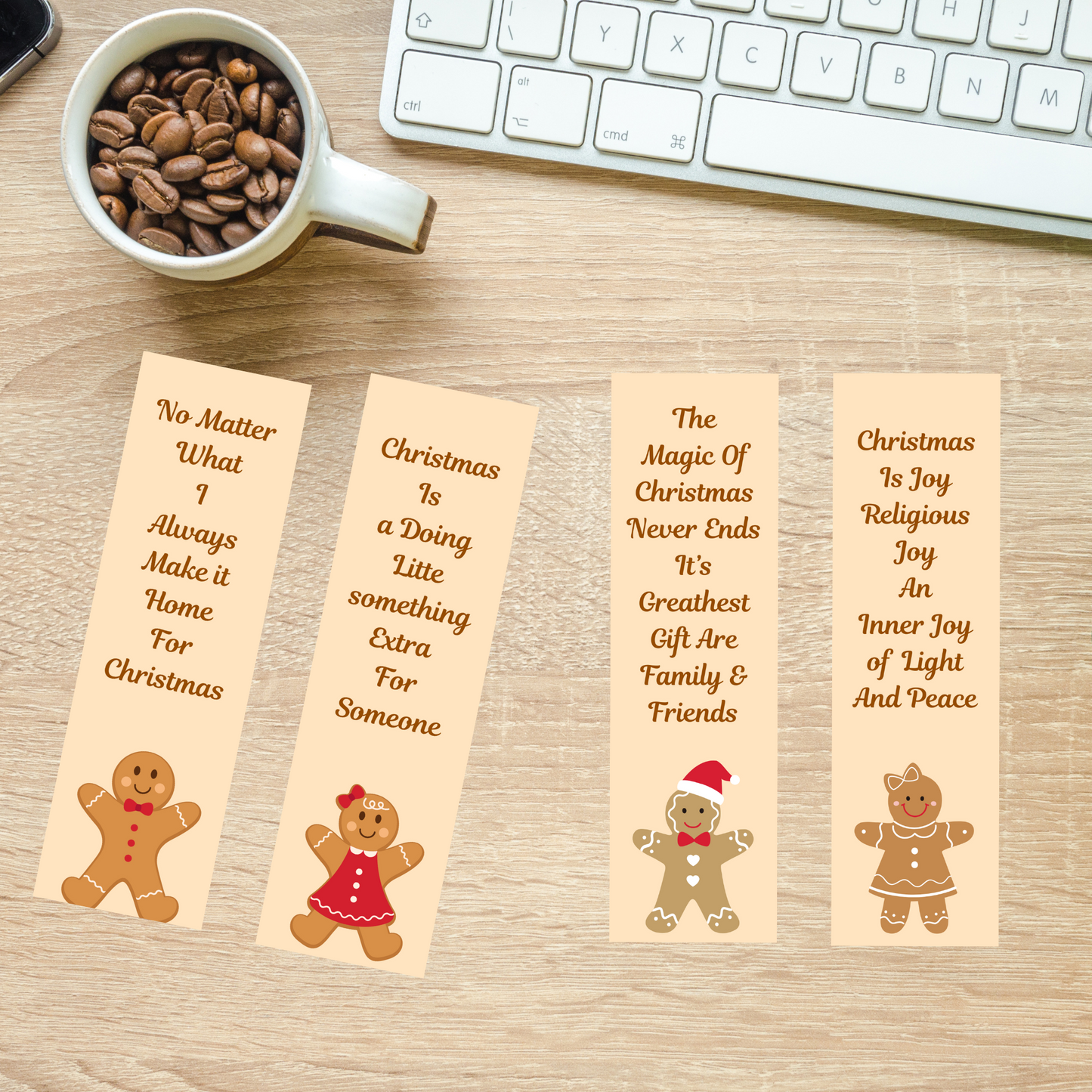 Quetos Christmas Bookmarks Printable #BM 006I