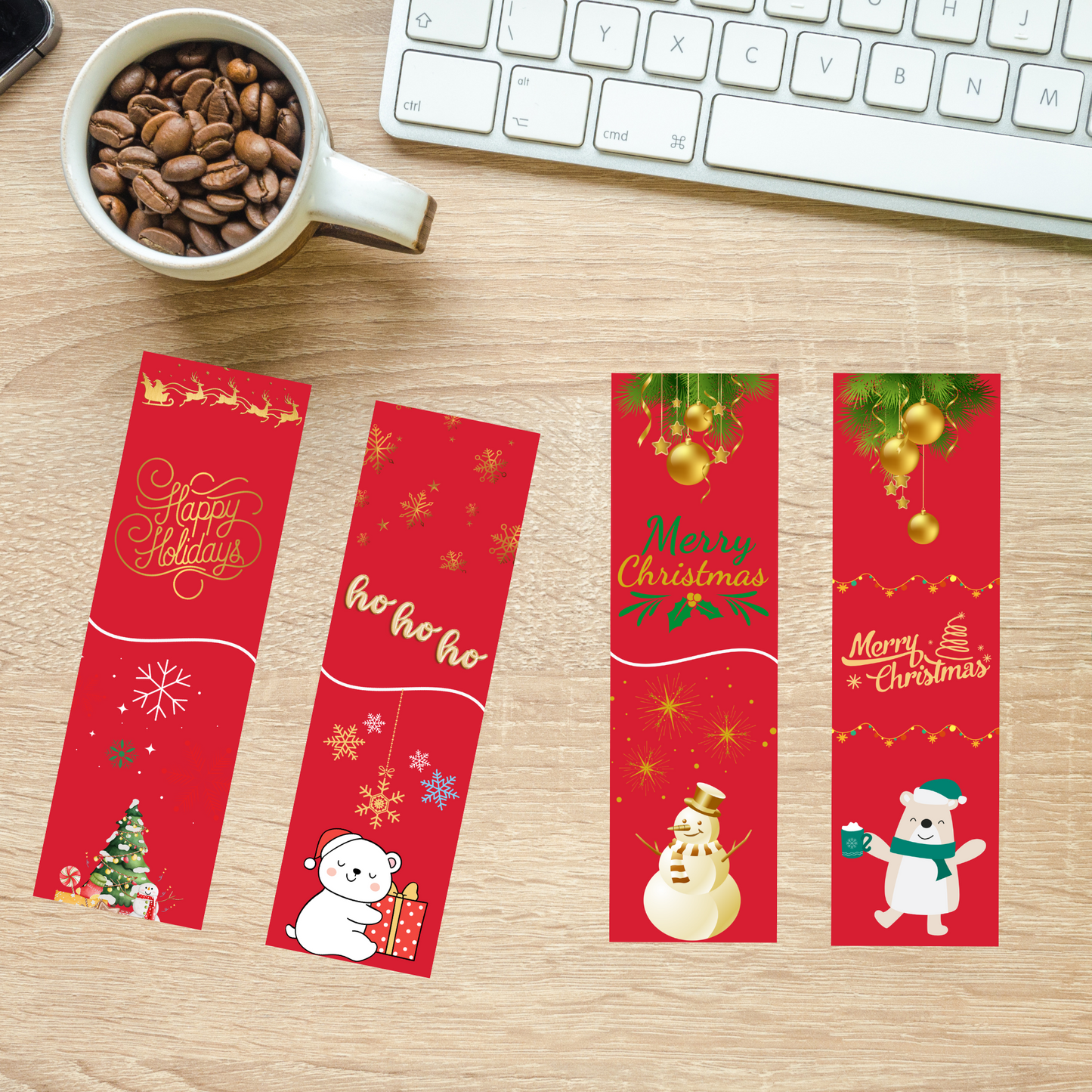 Christmas Bookmarks Printable #BM 006J