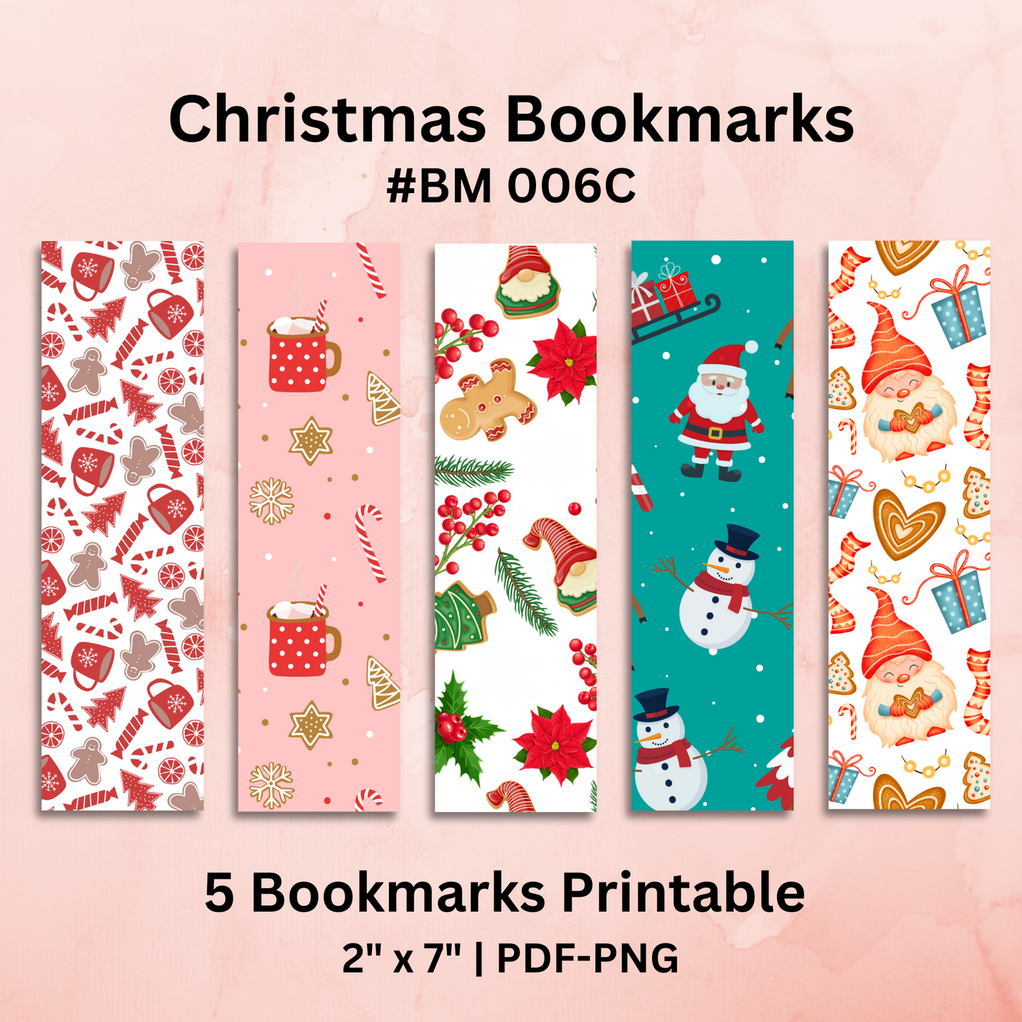 Christmas Bookmarks Printable BM #006C