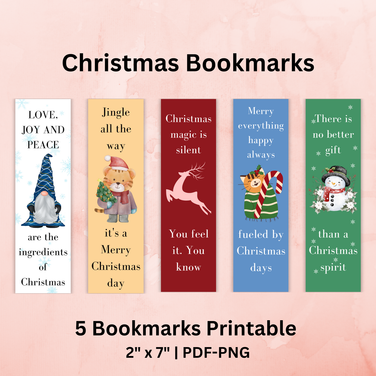 Christmas Bookmarks Printable BM #006B