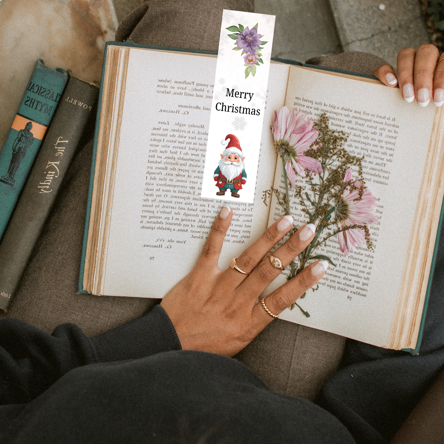 Gnome Christmas Bookmarks Printable BM #006G