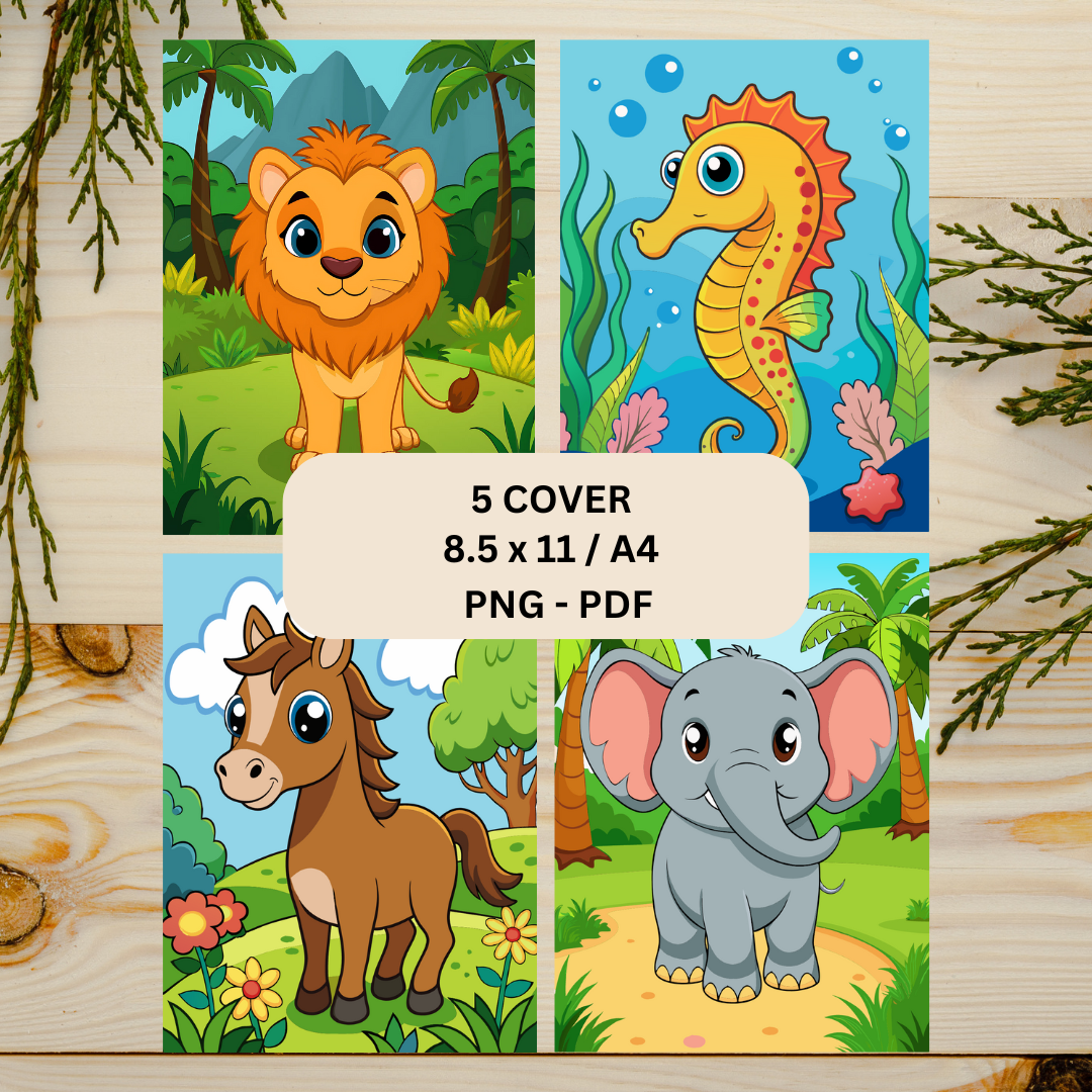 Animal Coloring Book Page Digital Printable #CBP 003