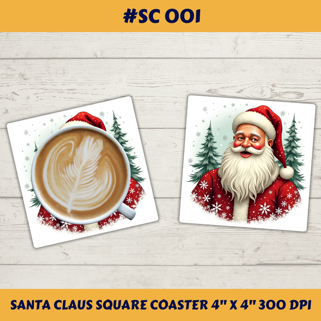 Santa Claus Square Coaster #SC 001