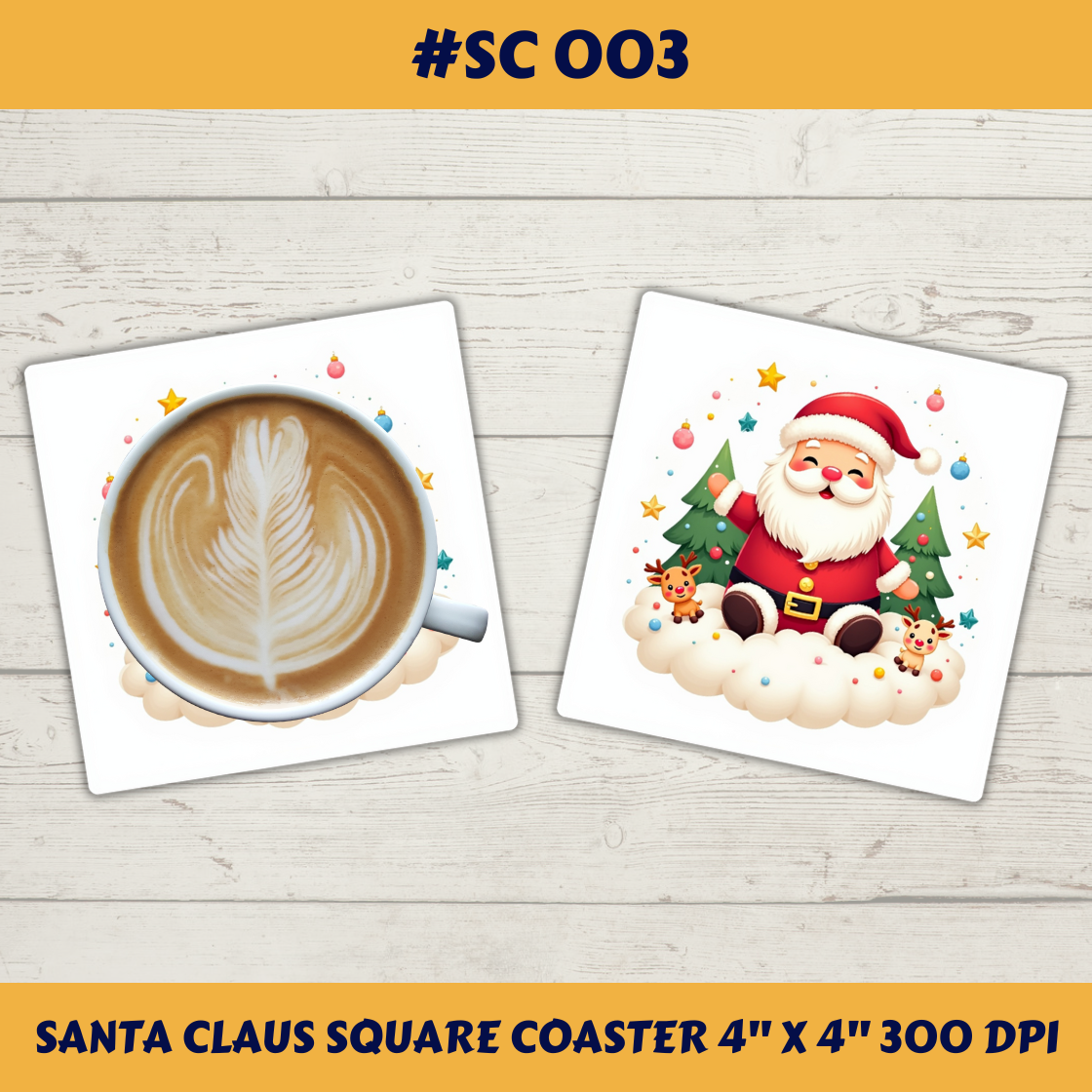 Santa Claus Square Coaster #SC 003