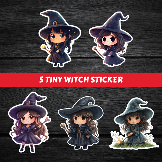 Tiny Witch Digital Sticker Printable #DS 017