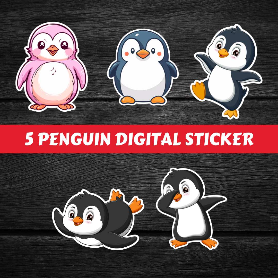 Cute Penguin Digital Sticker Printable #DS 003