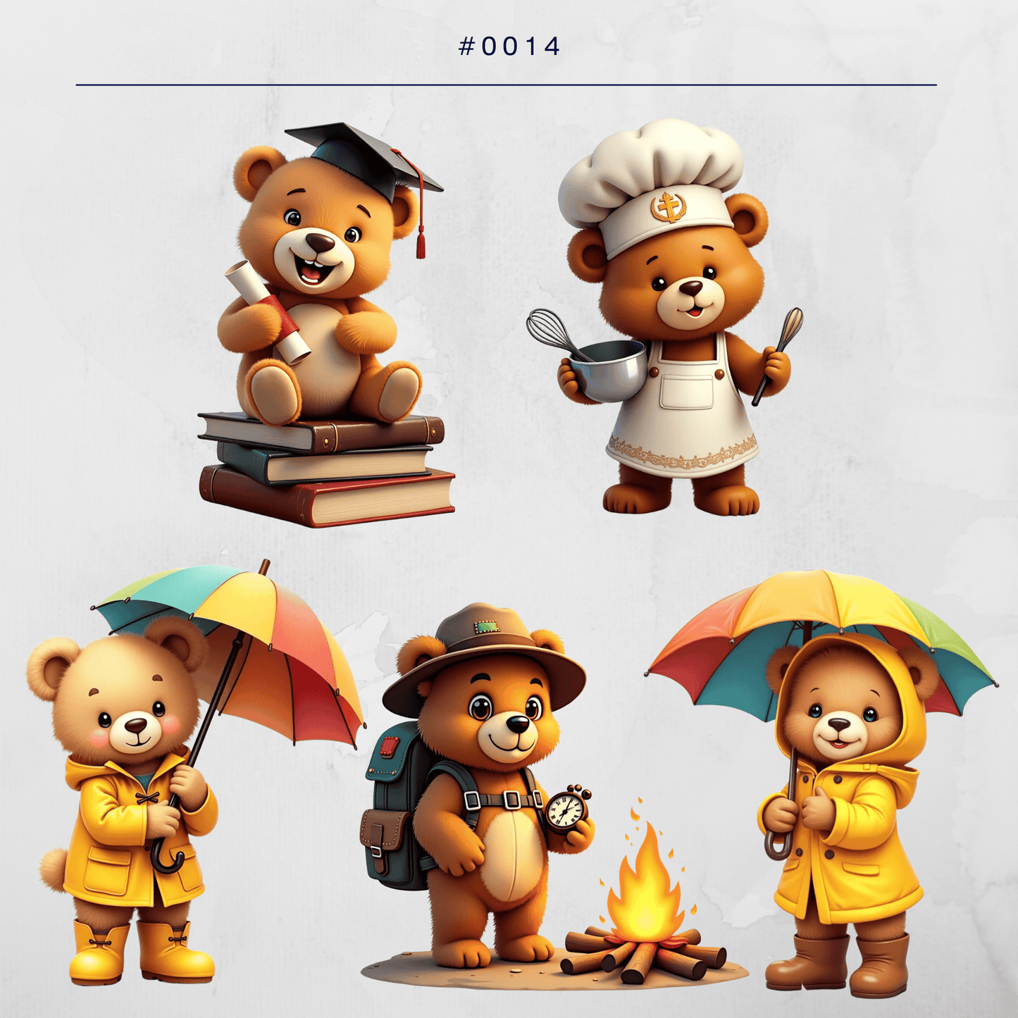 10 Teddy Bear Cliparts Digital Printable