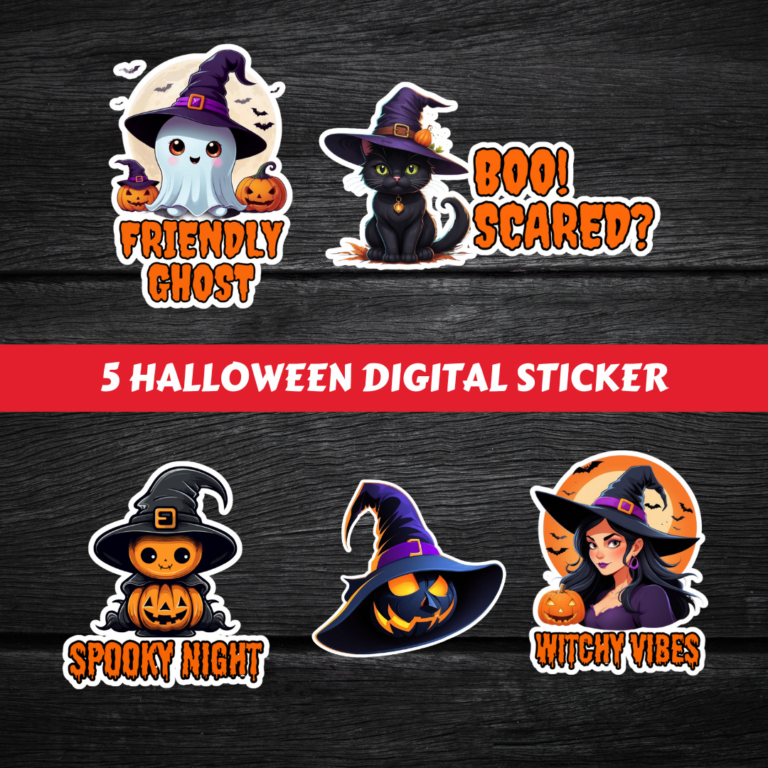 Halloween Sticker Printable Design #DS 017A