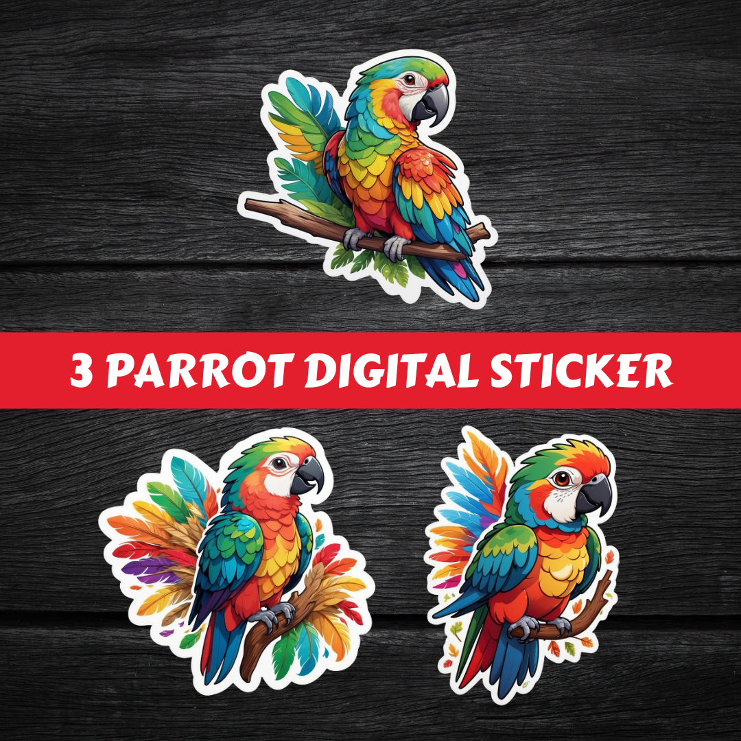 Parrot Sticker Printable #DS 008