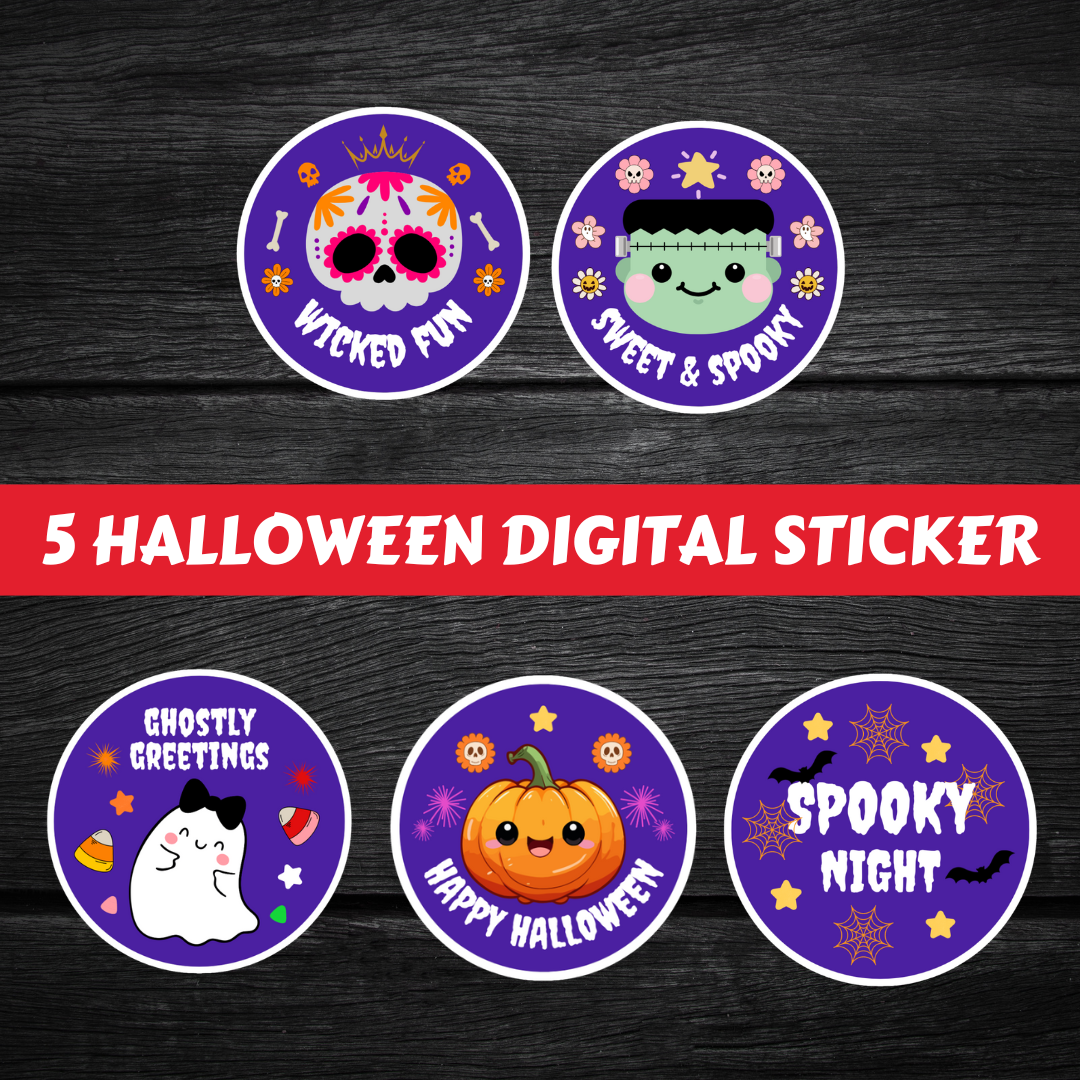 Halloween Sticker Printable Design Vol 03 #DS 007