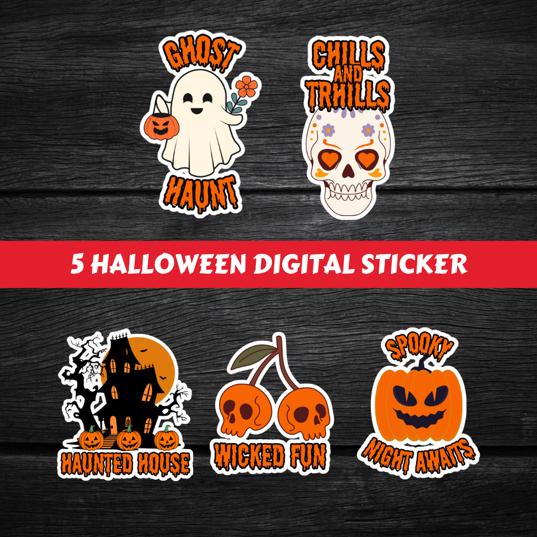 Halloween Sticker Printable Design #DS 017B