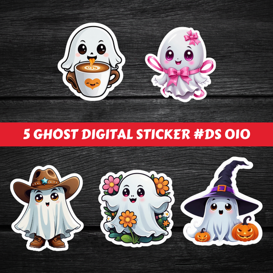 Cute Ghost Sticker Printable #DS 010