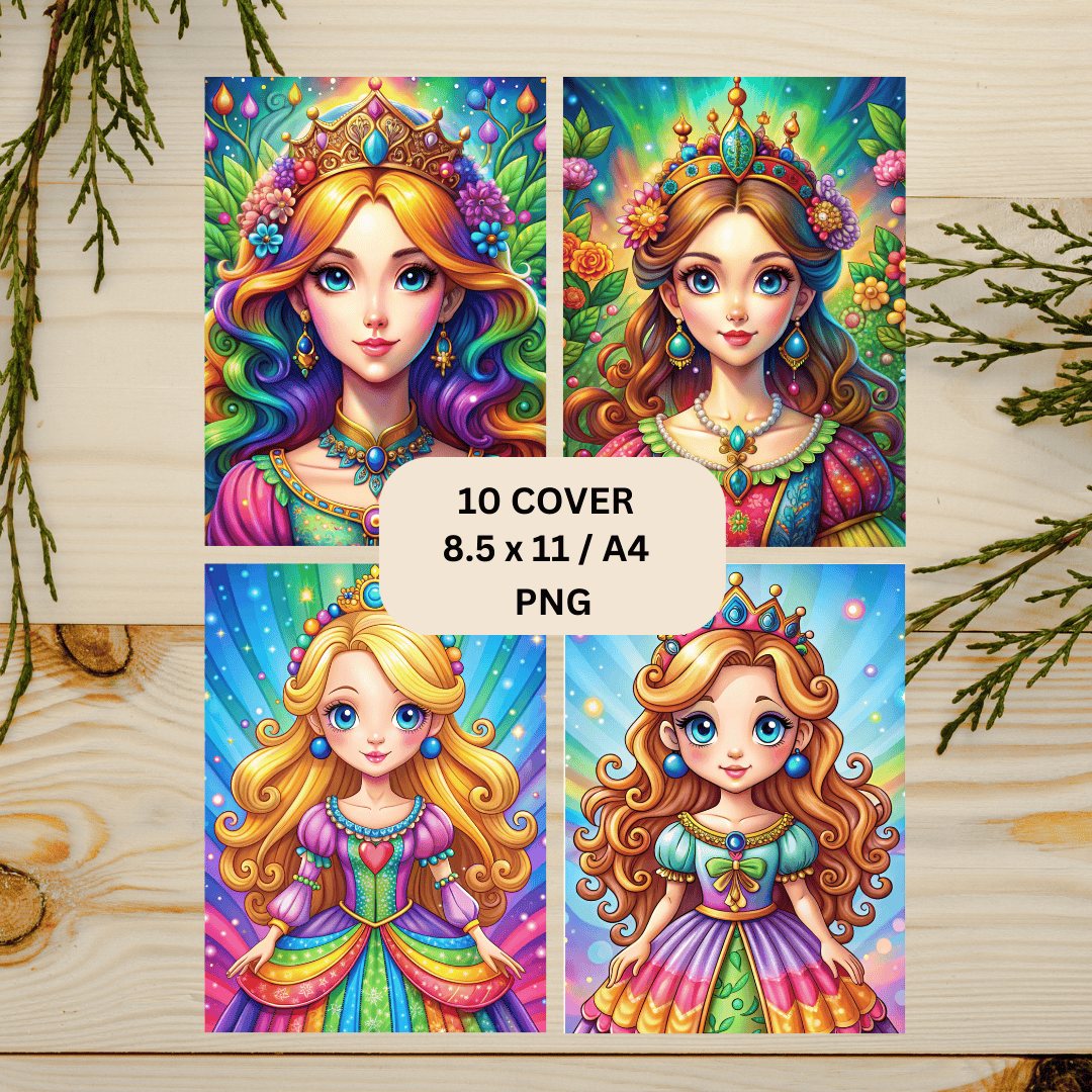 Princess Coloring Books Page Digital Printable #CBP 008